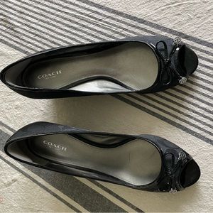 Coach wedge black shoes